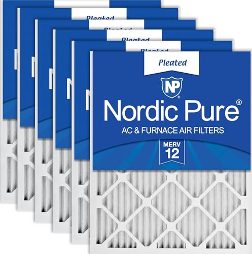 Nordic Pure 20x25x1 (19 1/2 x 24 1/2 x 3/4) Pleated MERV 12 Air Filters 6 Pack