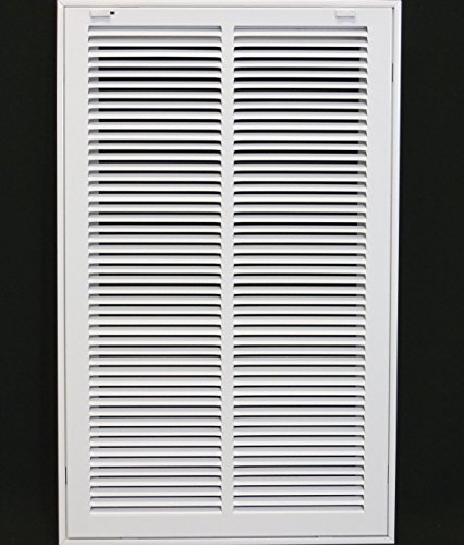 HVAC Premium 14 x 24 Duct Opening Steel Return Air Filter Grille, for 1-inch Filter, Removable Door, Flat Stamped HVAC Vent Cover Grille, Outer Dimensions 16.5 x 26.5