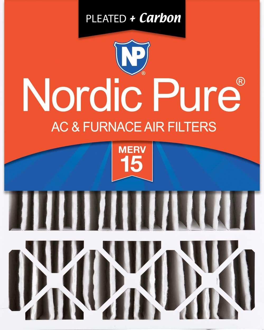 Nordic Pure 20x25x5 (19_7/8 x 24_7/8 x 4_3/8) Honeywell Replacement Air Filters MERV 15 Plus Carbon 1 Pack