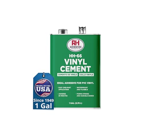 HH-66 Vinyl Cement, 1 Gal. can - Vinyl Adhesive, Cement Glue, Repair Glue, Inflatables, Pool Liner, Tarps, Tents, Awnings, Mats, Covers, Waterproof, High Strength, Long Lasting, RH Adhesives