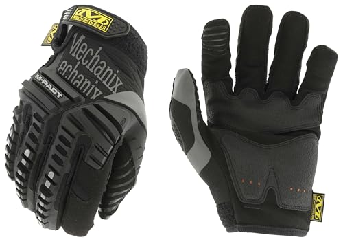Mechanix Wear M-Pact Impact Resistant Work Gloves - Durable Safety Gloves for Men - Touchscreen Capable - Machine Washable - Breathable - Medium - Black