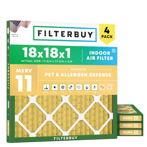 Filterbuy 18x18x1 MERV 11 (4-Pack)