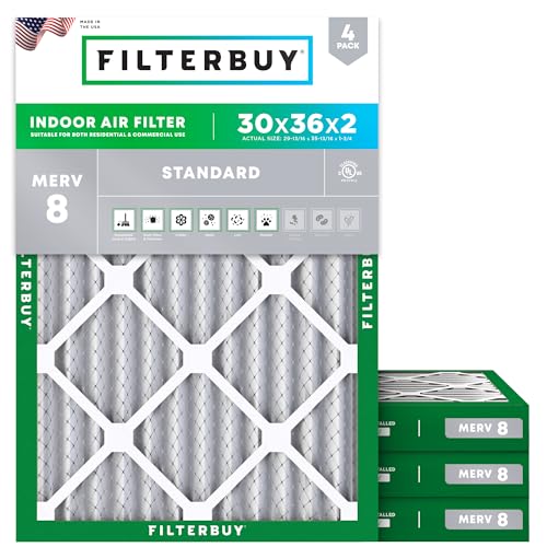 Filterbuy 30x36x2 MERV 8 (4-Pack)