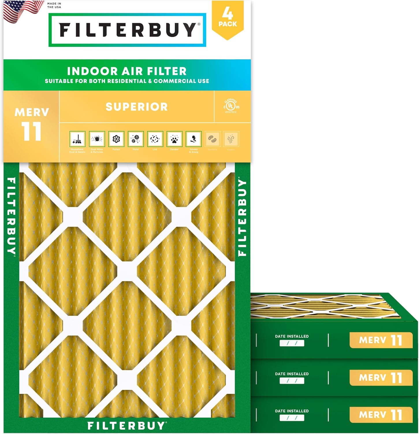 Filterbuy 12x24x2 MERV 11