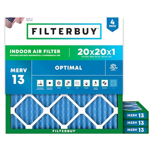 Filterbuy 20x20x1 MERV 13 (4-Pack)
