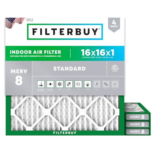 Filterbuy 16x16x1 MERV 8 (4-Pack)
