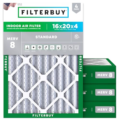 Filterbuy 16x20x4 MERV 8 (4-Pack)