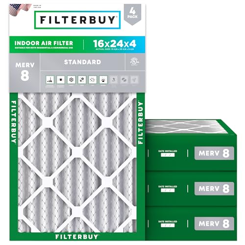 Filterbuy 16x24x4 MERV 8