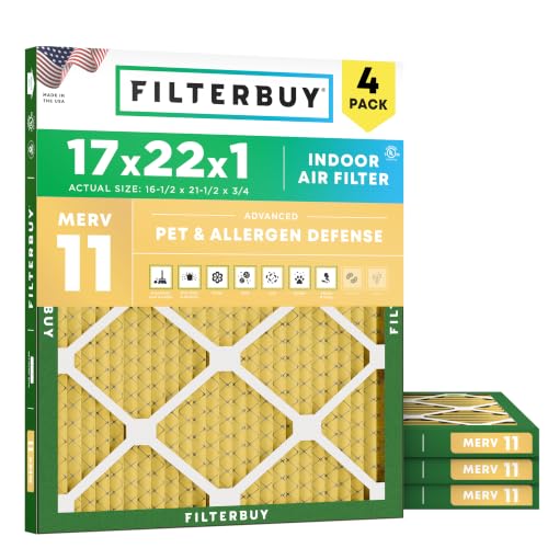 Filterbuy 17x22x1 MERV 11 (4-Pack)