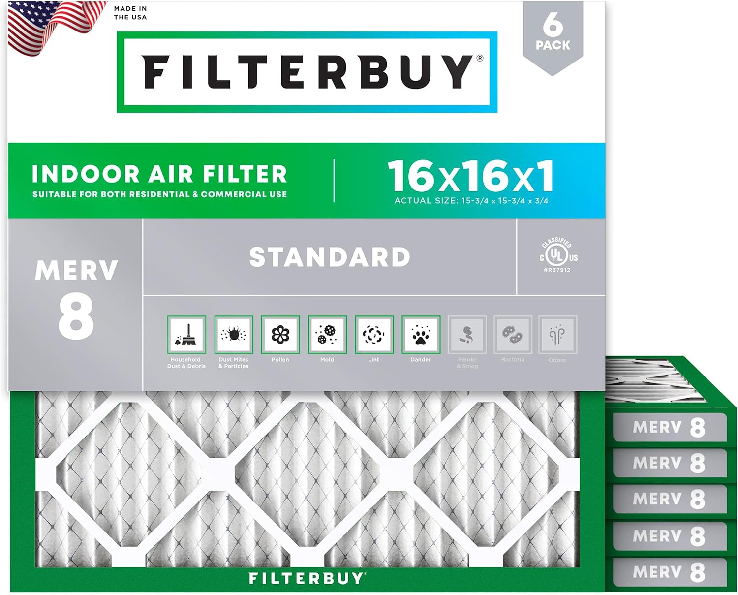 Filterbuy 16x16x1 (6-Pack)