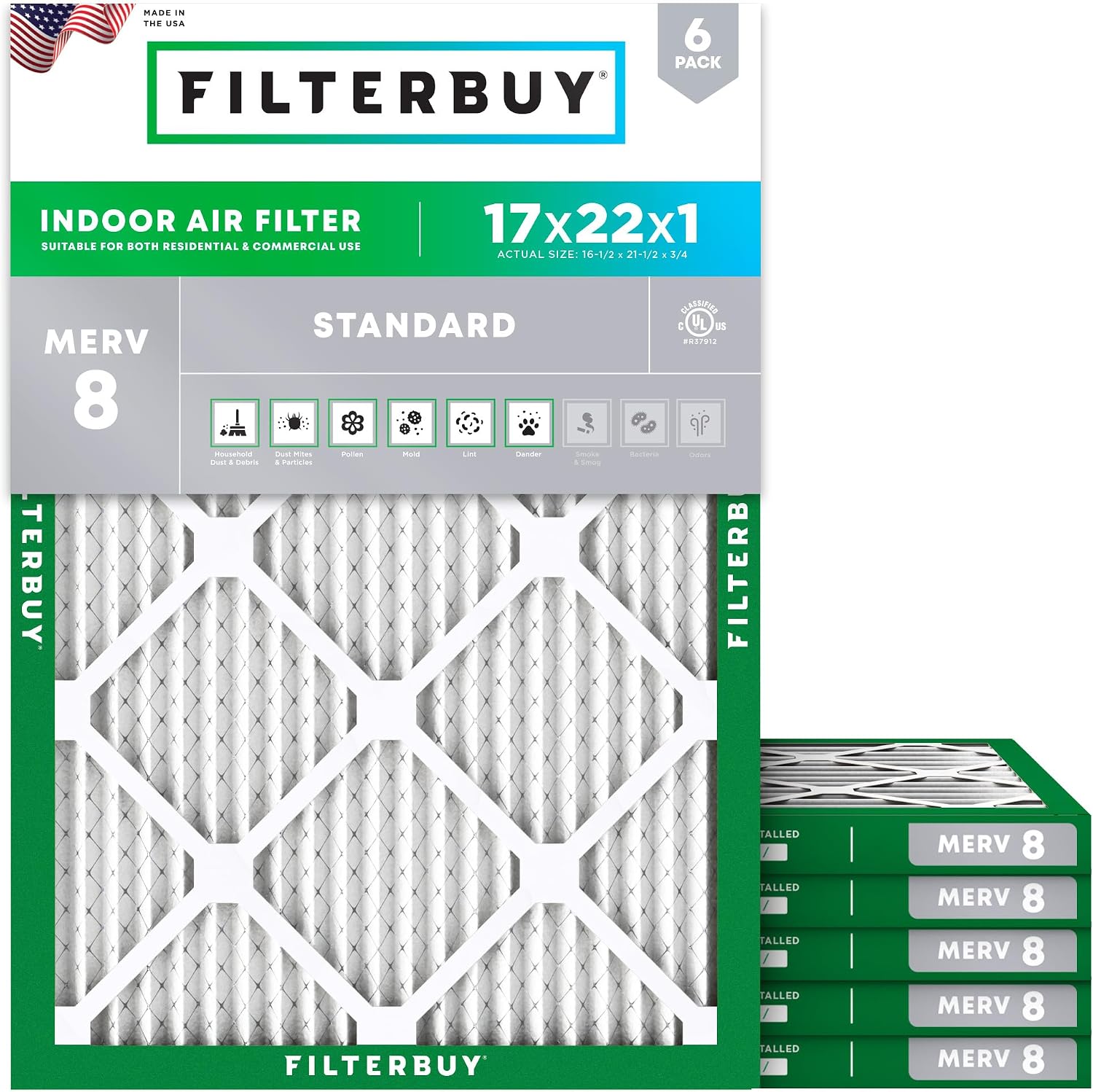 Filterbuy 17x22x1 (6-Pack)