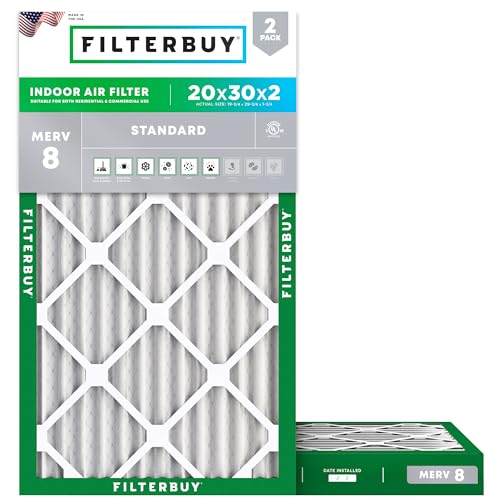 Filterbuy 20x30x2 MERV 8