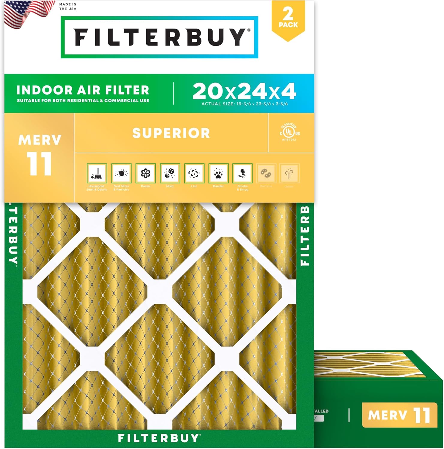 Filterbuy 20x24x4 MERV 11