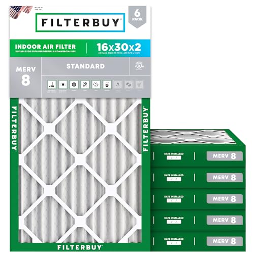 Filterbuy 16x30x2 MERV 8