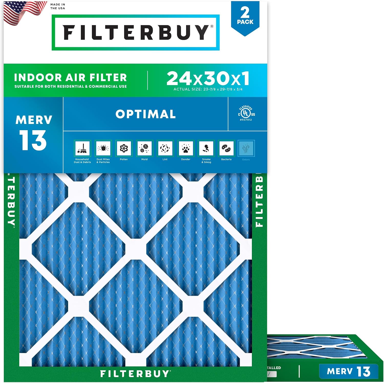 Filterbuy 24x30x1 MERV 13 (2-pack)