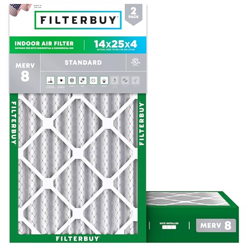 Filterbuy 14x25x4 MERV 8 (Most Reviewed)