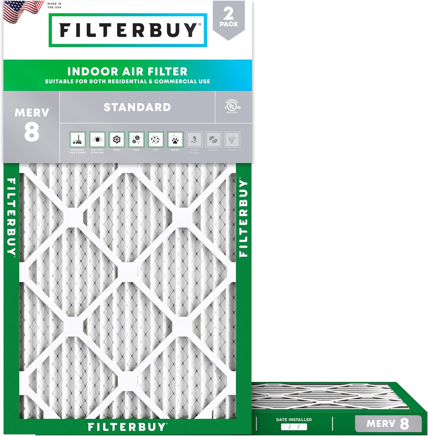 Filterbuy 15x30x1 MERV 8