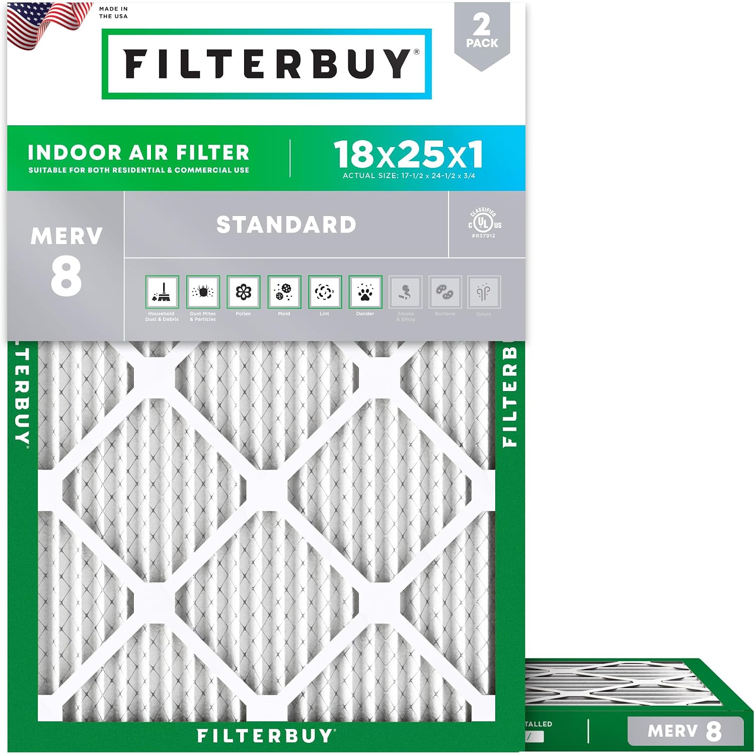 Filterbuy 18x25x1 (MERV 8)