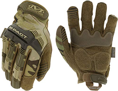 Mechanix Wear: M-Pact Tactical Gloves with Secure Fit, Touchscreen Capable Safety Gloves for Men, Work Gloves with Impact Protection and Vibration Absorption (MultiCam Camouflage, Small)