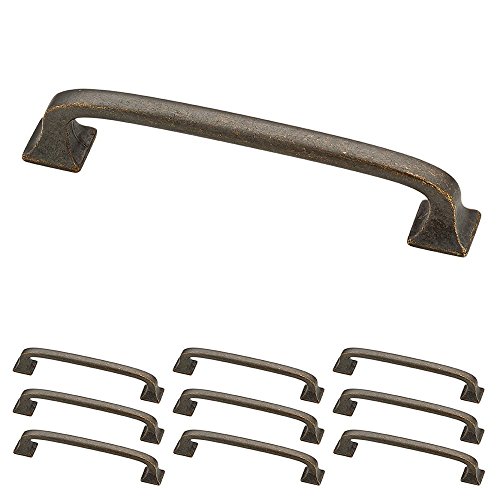 Franklin Brass (10-Pack)  Warm Chestnut Cabinet Handles, 4 Inch Hole Center, Pulls for Drawers, Kitchen Cabinet Door, Dressers | Lombard