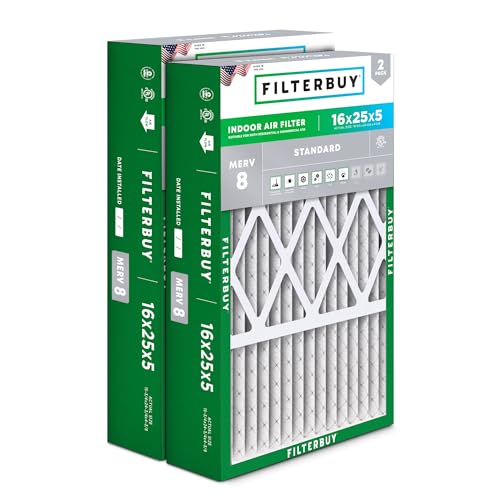 Filterbuy 16x25x5 MERV 8