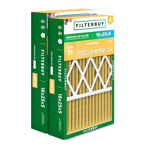 Filterbuy 16x25x5 MERV 11