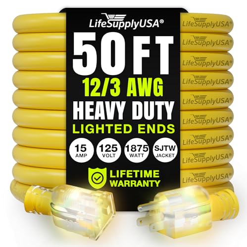 50ft 12/3 Extra Heavy Duty (Yellow)