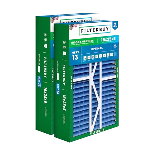 Filterbuy 16x25x5 MERV 13