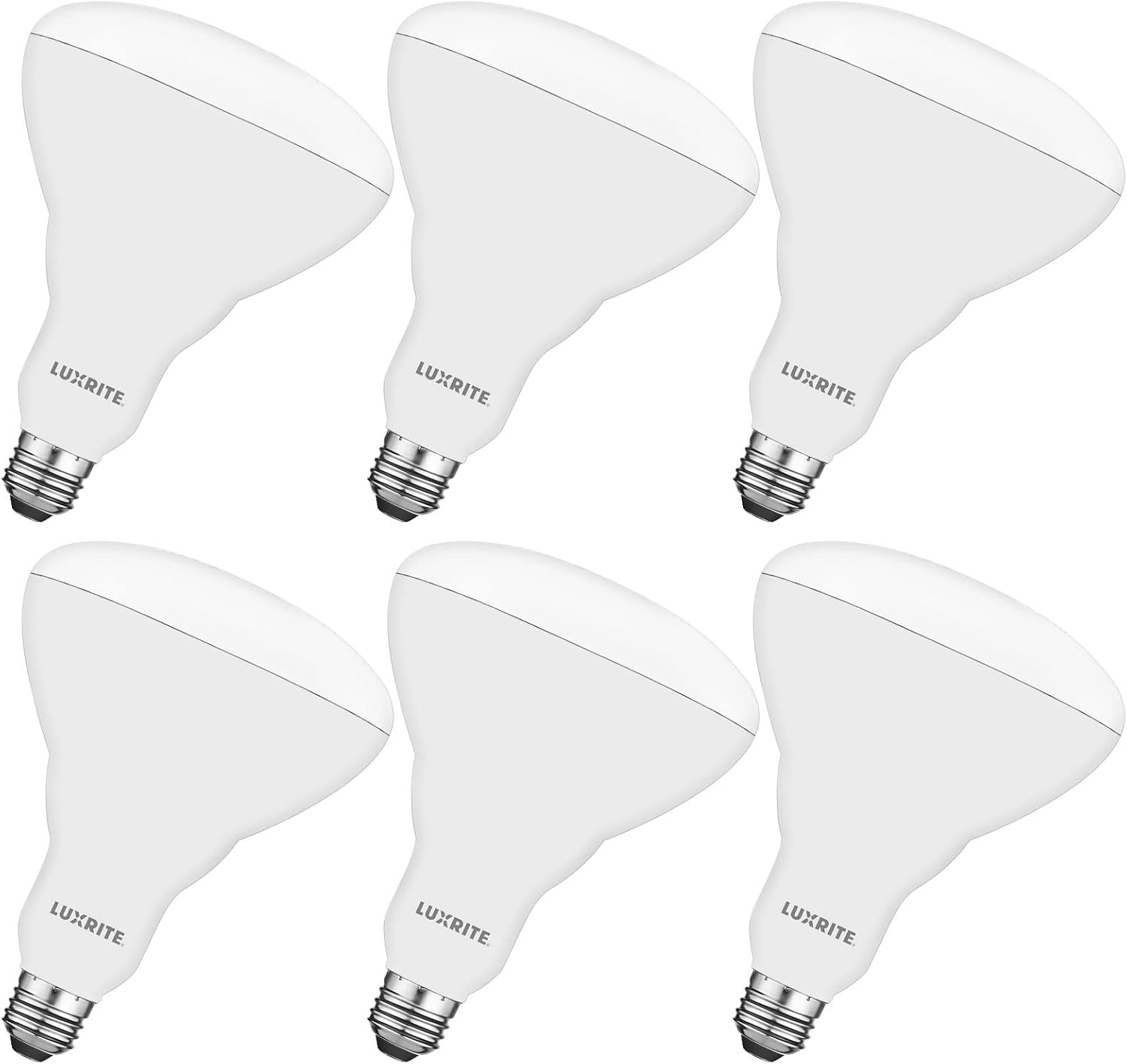LUXRITE BR40 LED Light Bulbs, 85W Equivalent, 2700K Warm White, Dimmable, 1100 Lumens, LED Flood Light Bulb, 13W, E26 Medium Base, Indoor/Outdoor - Perfect for Office and Recessed Lighting (6 Pack)
