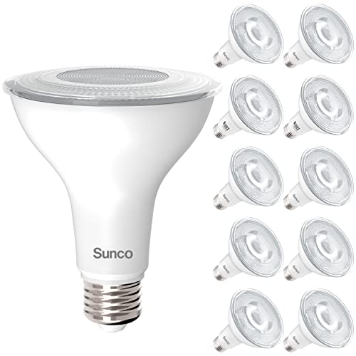 Sunco 10 Pack PAR30 LED Bulbs, Flood Light Outdoor Indoor 75W Equivalent 11W, Dimmable, 2700K Soft White, 850 LM, E26 Base, Exterior, Wet-Rated, Super Bright, IP65 Waterproof - UL Energy Star