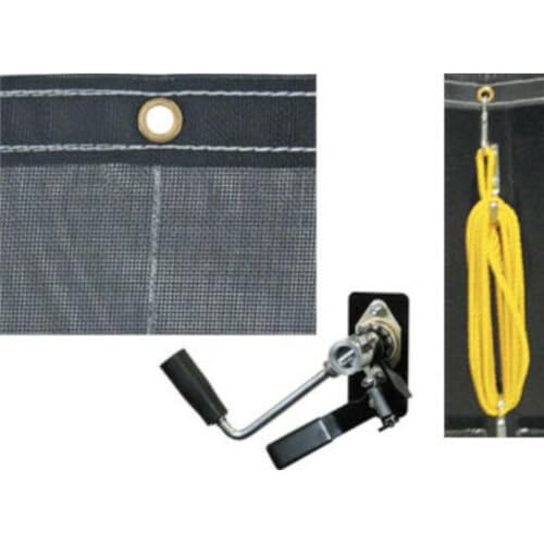 Buyers Products DTR6014 Aluminum Tarp System with Mesh Tarp, 6 x 14 Feet  Dump Body Tarp Kit, Heavy Duty Double-Stitched Hems, Brass Grommets, Telescoping Roller, Complete Hardware Included