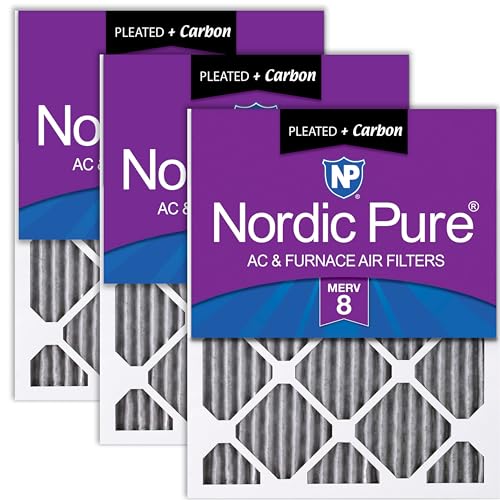 Nordic Pure MERV 8 Pleated Plus Carbon (3 Pack)