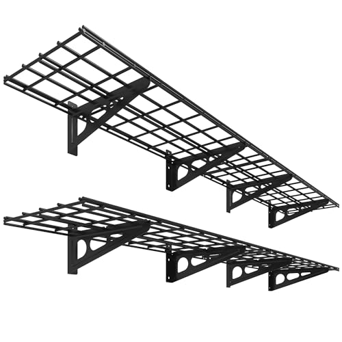 FLEXIMOUNTS 12x72in Wall Shelf (Black) 2-Pack