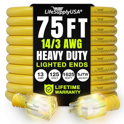 LifeSupplyUSA 75ft 14/3 (Best Value)