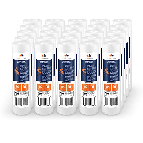 Aquaboon 5 Micron 10 x 2.5 Sediment Filter - Whole House Water Filter Replacement Compatible with Well Water Filters - 25-Pack