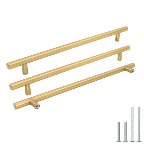 Goldenwarm 15pcs Brushed Brass 10in Pulls