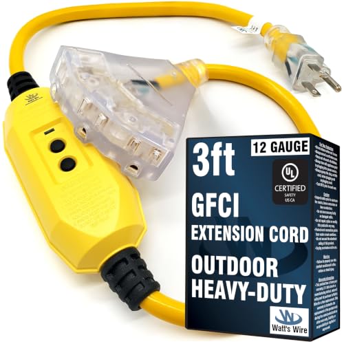 Watt's Wire 3 ft GFCI Extension Cord