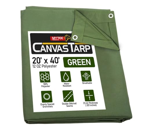 Mytee Products 20' x 40' 12oz Green Canvas Tarp