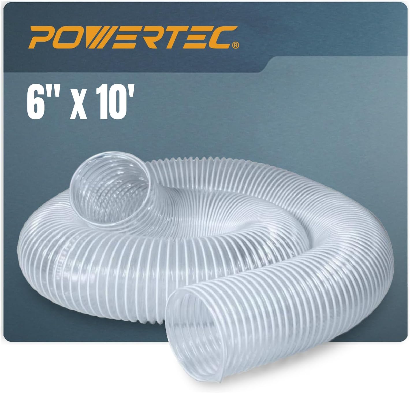 POWERTEC 6" x 10' PVC Dust Collection Hose