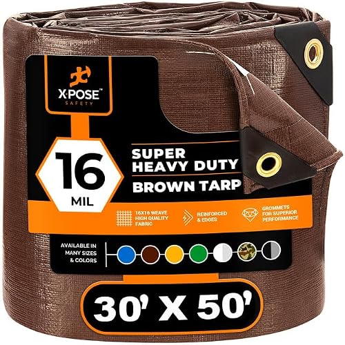 30' x 50' Super Heavy Duty 16 Mil Poly Tarp Cover