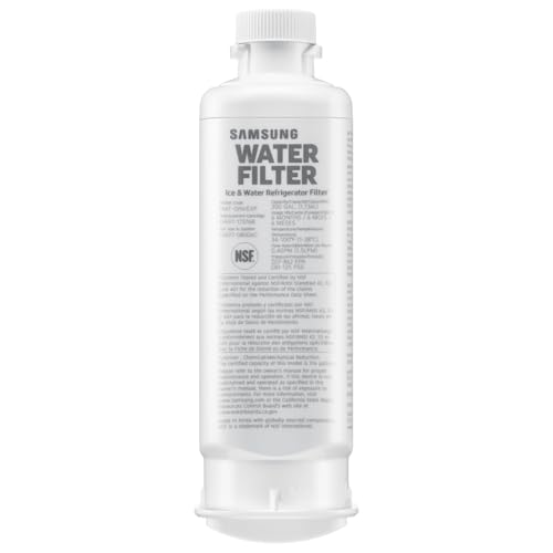 SAMSUNG Genuine Filter for Refrigerator Water and Ice, Carbon Block Filtration, Reduces 99% of Harmful Contaminants for Clean, Clear Drinking Water, 6-Month Life, HAF-QIN/EXP, 1 Pack