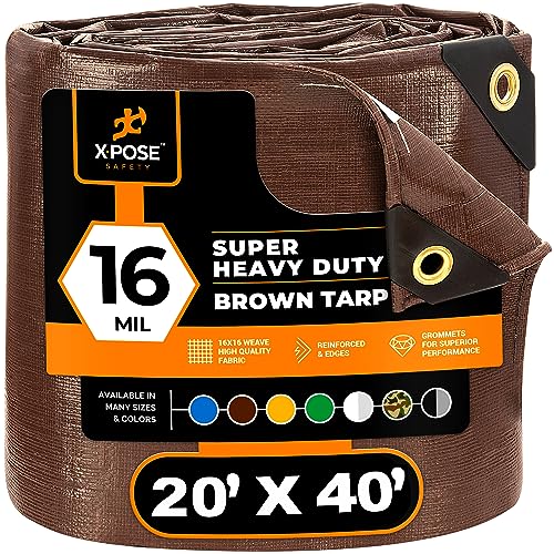 20' x 40' Super Heavy Duty 16 Mil Poly Tarp Cover
