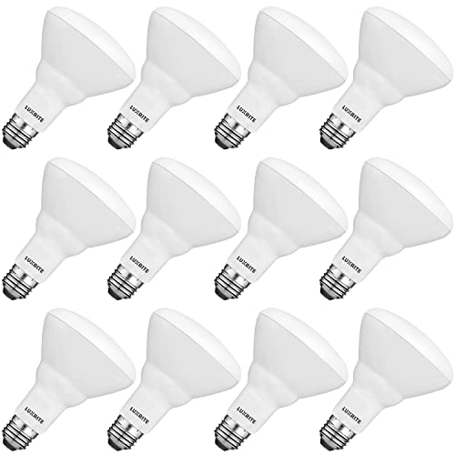 LUXRITE 12-Pack BR30 LED Bulb, 65W Equivalent, 2700K Warm White, Dimmable, 650 Lumens, LED Flood Light Bulbs, 8.5W, Energy Star, E26 Medium Base, Damp Rated, Indoor/Outdoor - Living Room and Kitchen