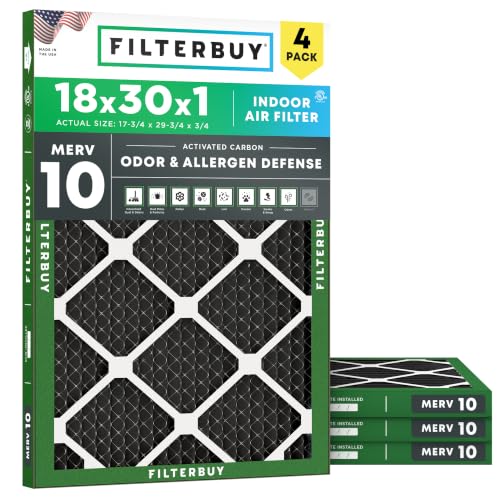 Filterbuy 18x30x1 Odor & Allergy Defense