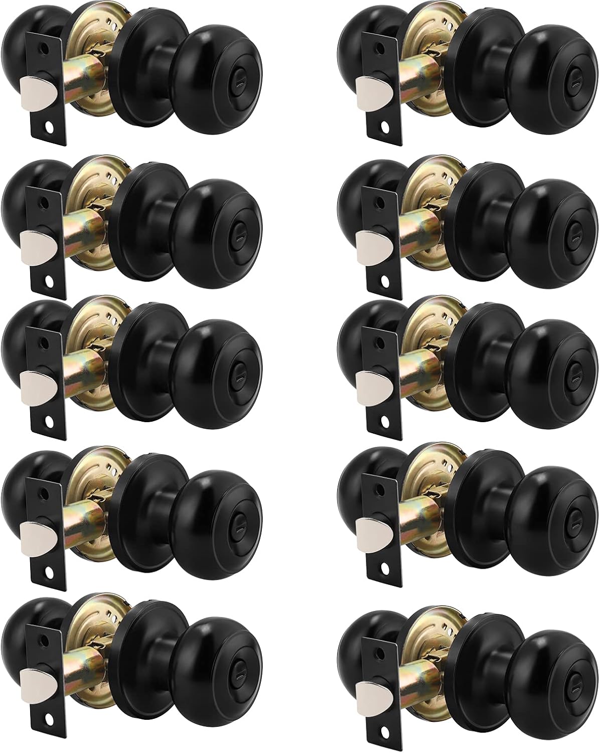 Probrico 10 Pack Round Privacy Door Knob