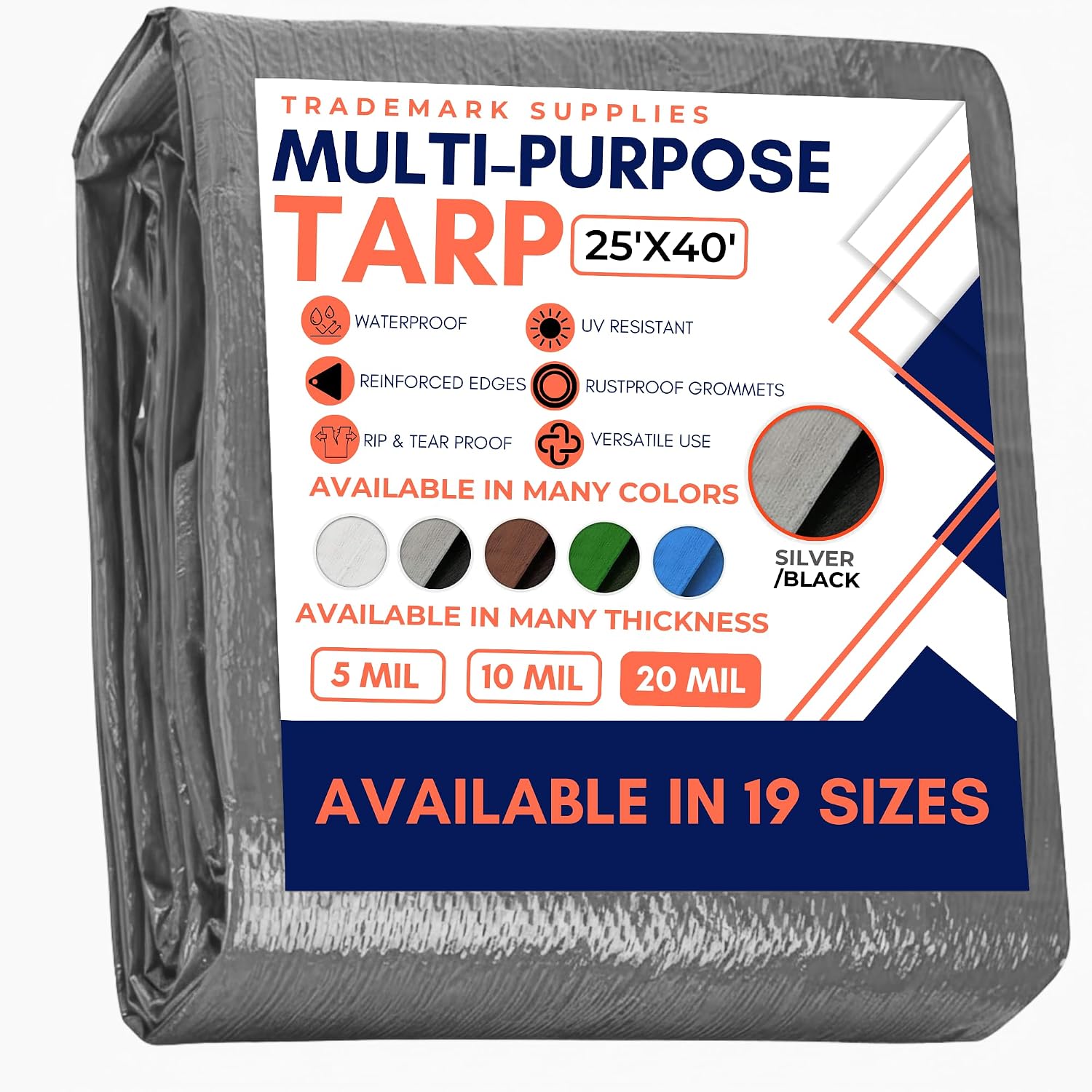 Trademark Supplies 25' x 40' 20 Mil Tarp