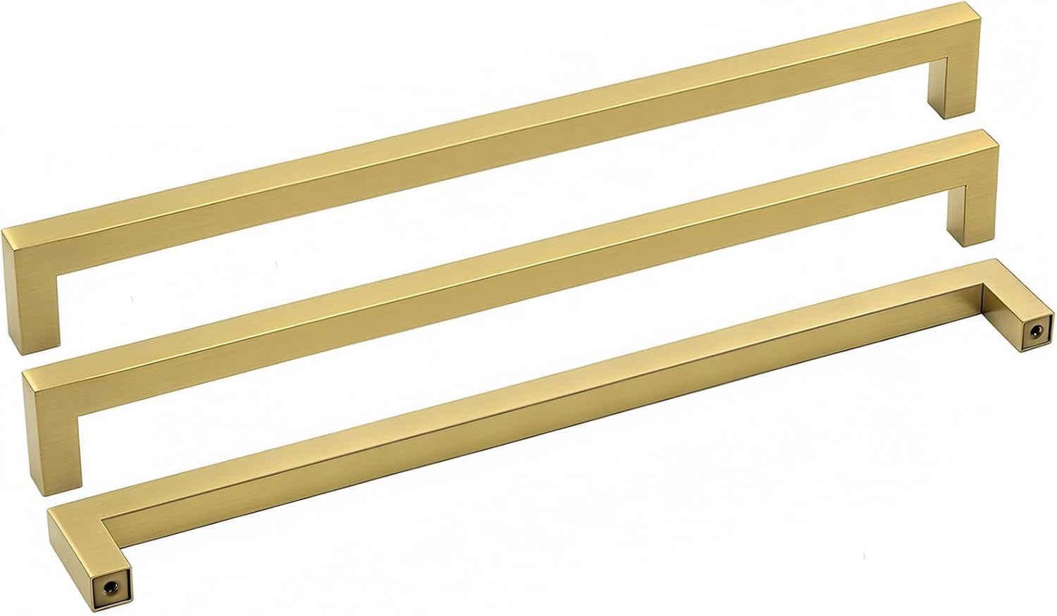 goldenwarm 10 Pack Brushed Brass Cabinet Hardware Gold Drawer Pulls - LSJ12GD320 Gold Kitchen Hardware Handle for Dresser Square Closet Door Handle 12-3/5" Center to Center