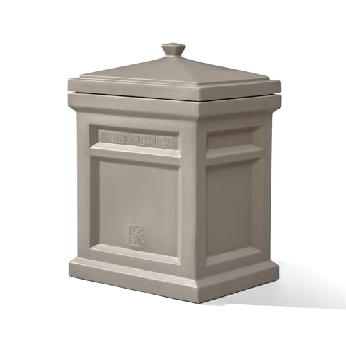 Step2 Express Package Delivery Box, Weather Resistant, Large Outdoor Parcel Storage, Made of Durable Plastic, No Installations, Secures Packages, Mocha