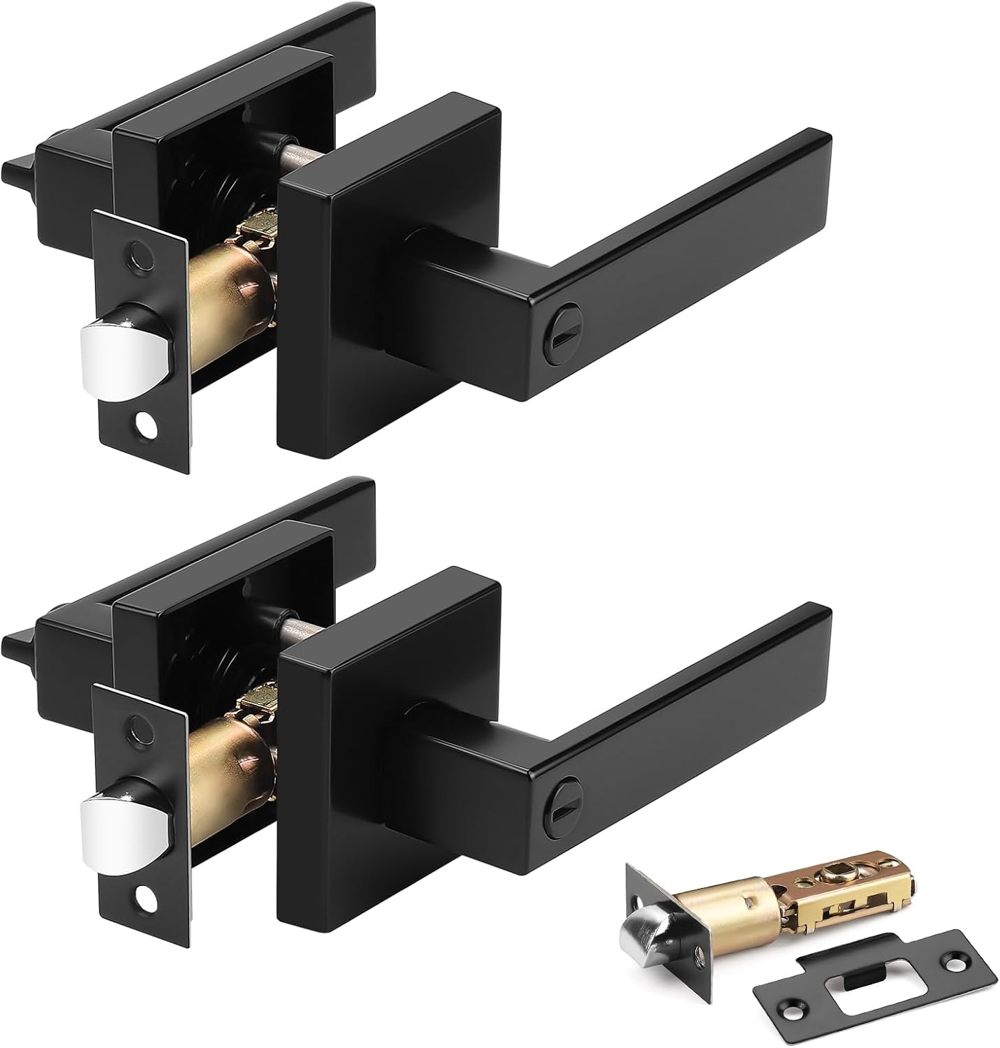 Probrico 2 Pack Matte Black Door Lever