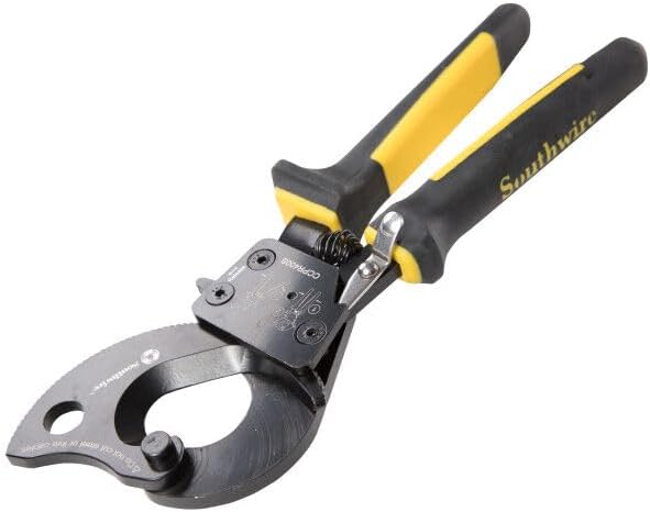 Southwire - 59556240 Tools & Equipment CCPR400S Ratcheting Cable Cutters With Comfort Grip Handles; Easy To Use Quick Release Leaver; Steel Blades Cut Up To 750 kcmil CU/1000 kcmil AL Black